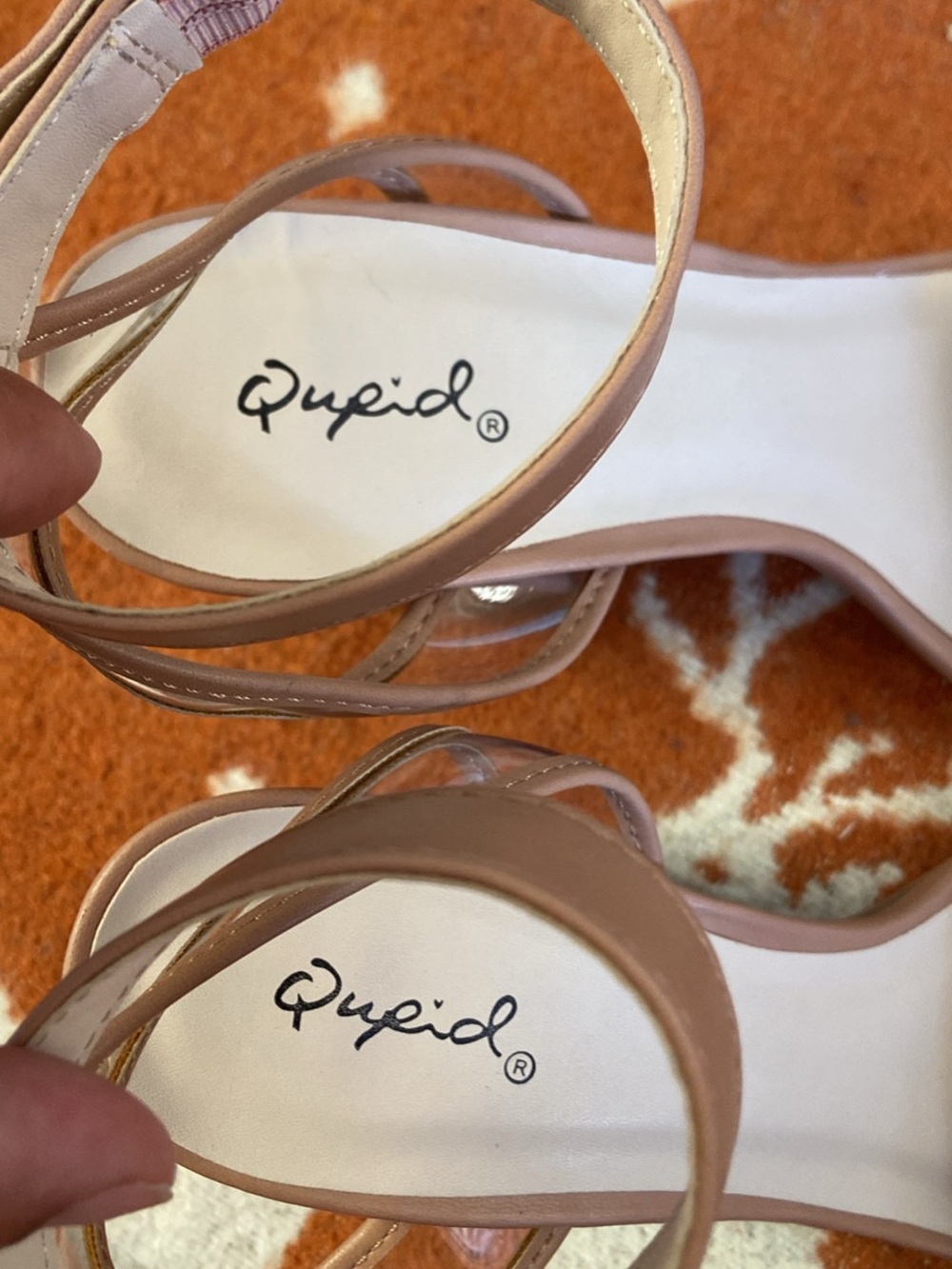 Qupid Pink Nude Strappy Heeled Sandals
